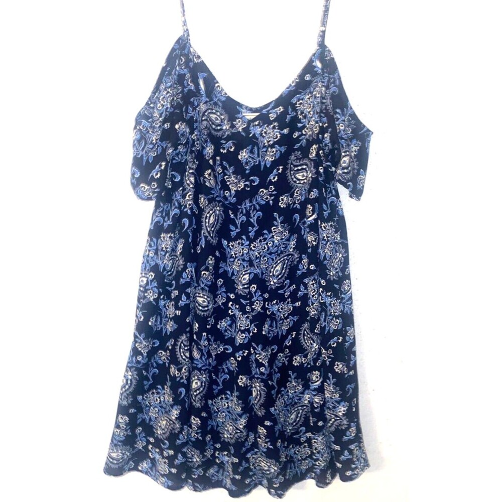 Abercrombie & Fitch Dress Womens sz L Blue Floral Chiffon